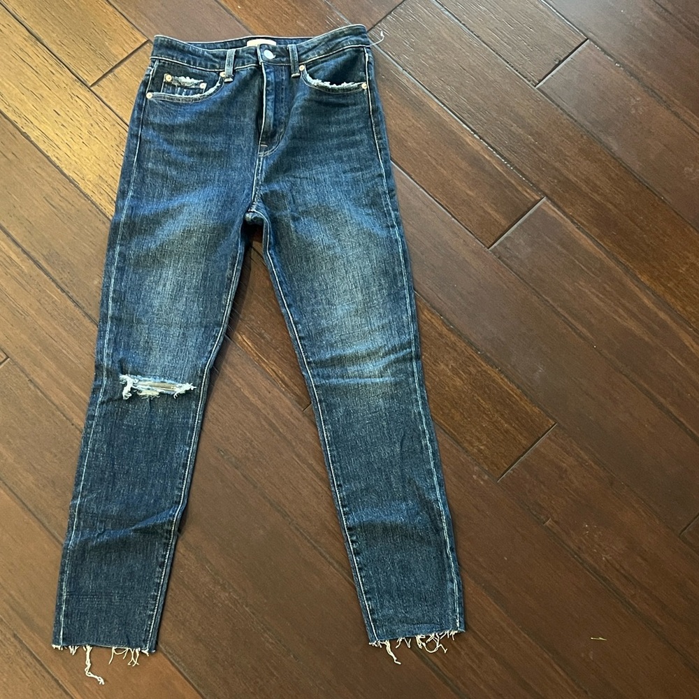 Pistola Distressed Ankle Jeans in Blue